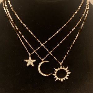 Star, moon or sun necklace. Sold separately